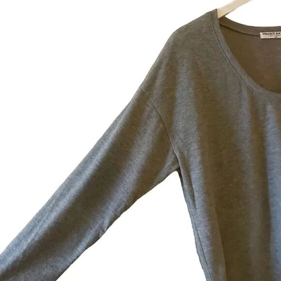 Project Social T Womens Sweater Top Fleece Neck Heather Gray Size Small - Picture 7 of 12